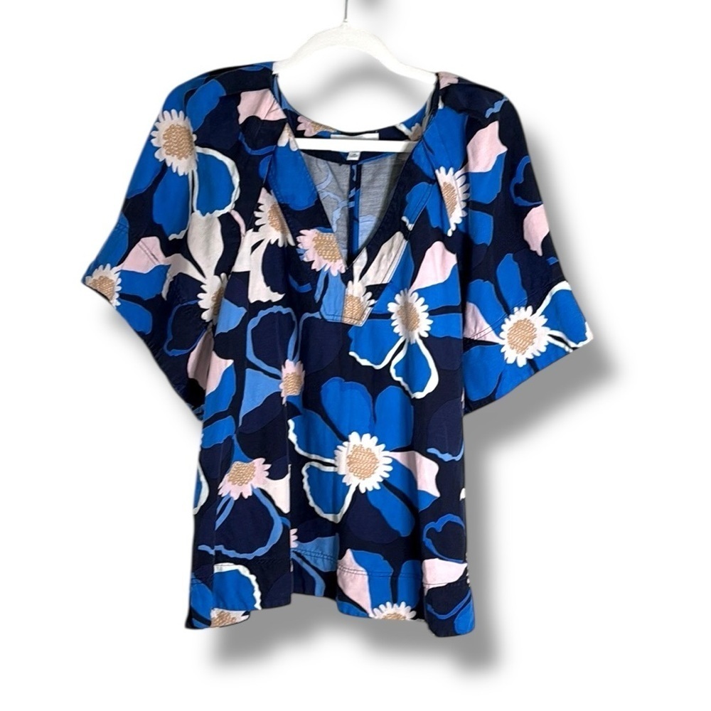 Witchery Floral Flutter Sleeve Linen Blend Blouse Size 16